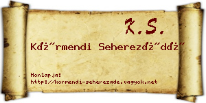 Körmendi Seherezádé névjegykártya